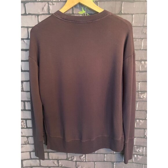 Athleta Burgundy Long Sleeve Coaster Luxe Soft Oversized Sweatshirt XS - Picture 4 of 6